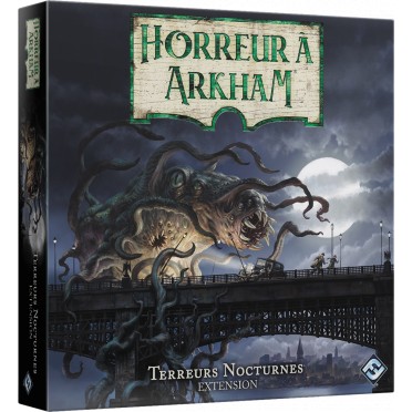 Avec Terreurs Nocturnes, vous pourrez doubler le nombre de cartes Rencontre, ajouter des investigateurs et des scénarios inédits à vos parties de Horreur à Arkham 3e Edition.